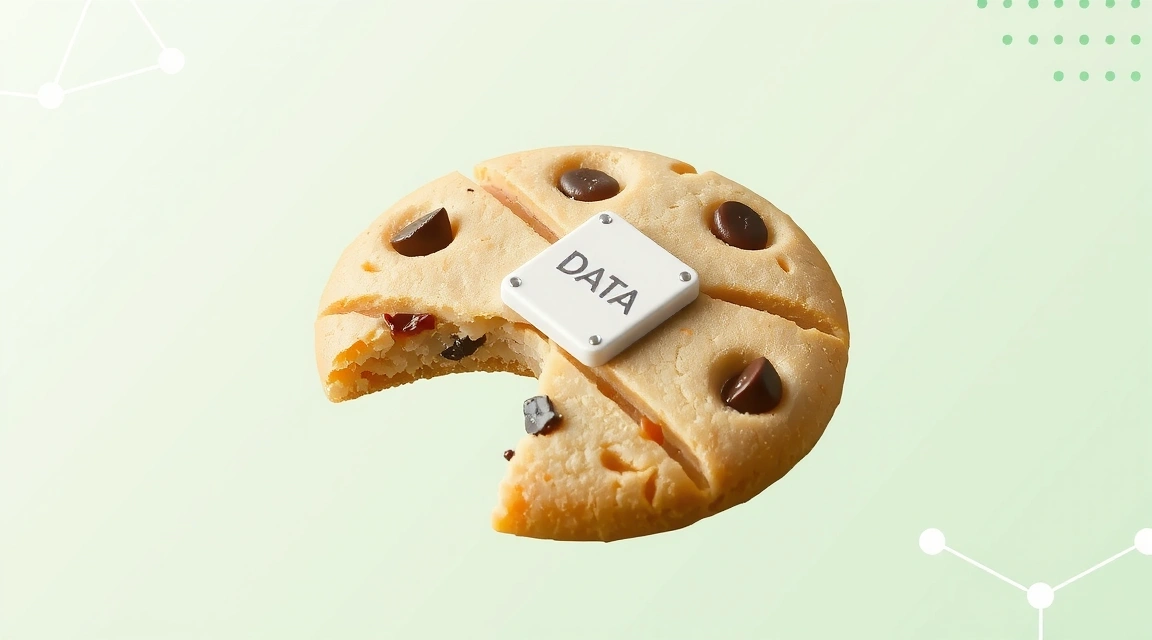 Galleta de internet con microchip, simbolizando la política de cookies
